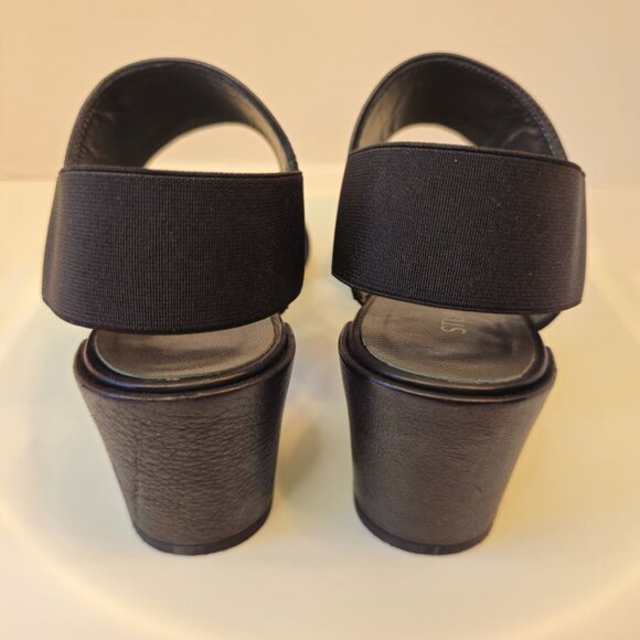 Stuart Weitzman Accesschorus Heeled Sandals Strap Stretc Black Size 6B/36 - Picture 9 of 12